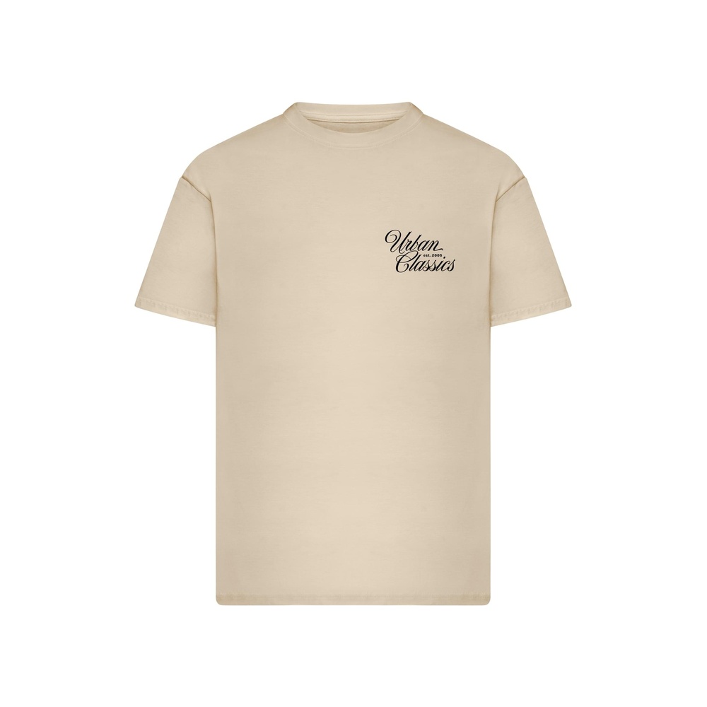 Urban Classics - Flow Script Logo Loose Tshirt Femme - Crème